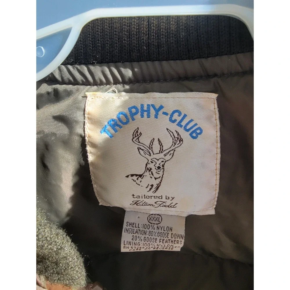 VTG Trophy-Club Camo Puffer Hunting Bomber Style Jacket Sz XXXL - Picture 4 of 4
